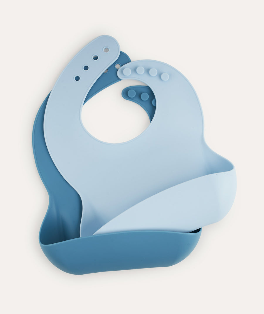 2-Pack Silicone Bibs: Ocean Mix