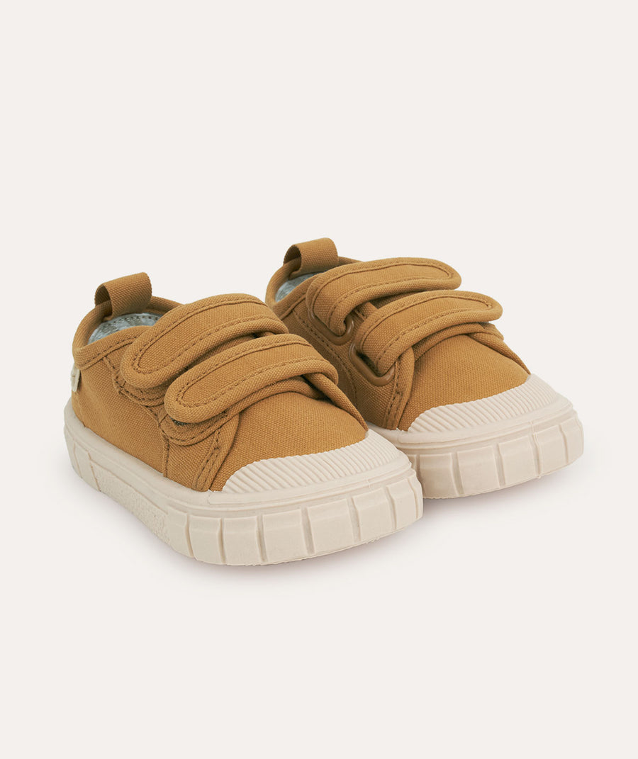 Canvas Trainers: Almond