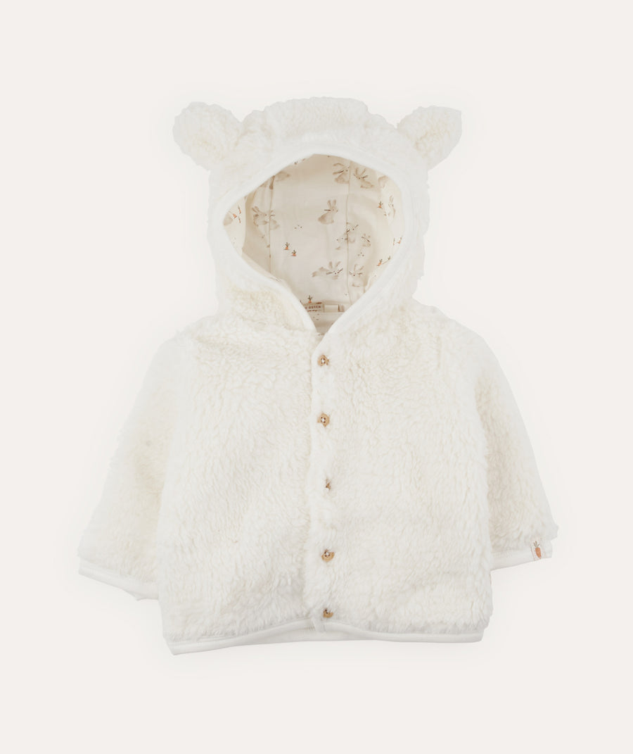 Teddy Jacket Baby Bunny: Off-White